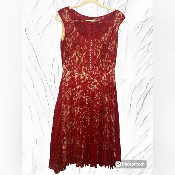 Julian Taylor Sleeveless Red Dress Soze 10 - Picture 1 of 12